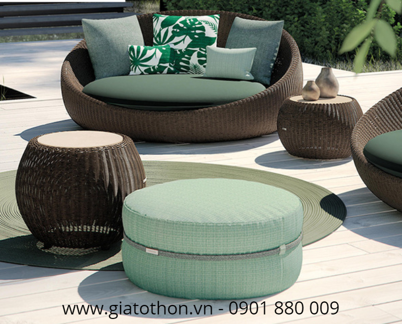 bộ bàn ghế sofa nhựa giả mây