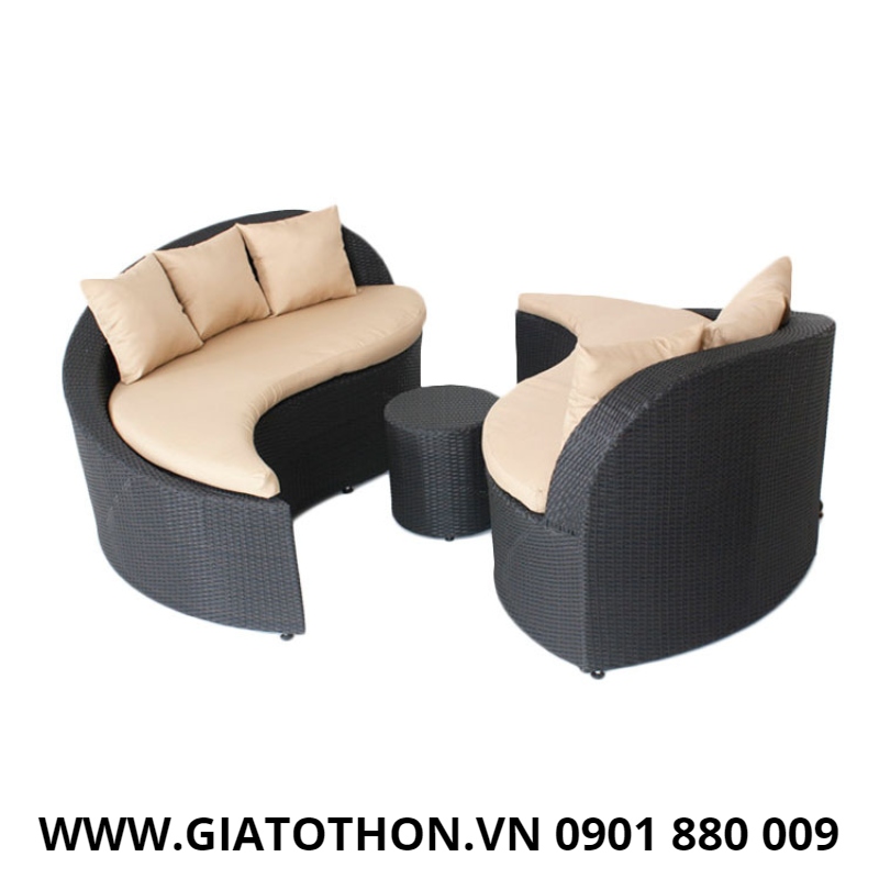 sofa nhựa giả mây