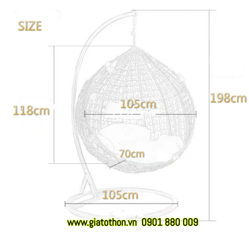 xích đu mây nhựa giá rẻ